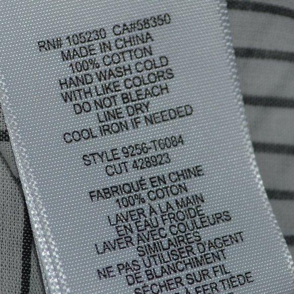 XS Joie Grey Striped White Azabeth Peasant Shirt - Picture 15 of 15